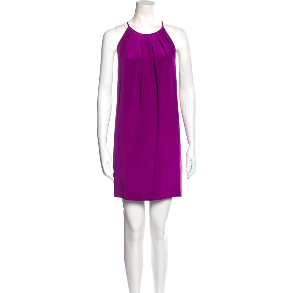 Jay Godfrey Womens Size 2 Bright Purple Silk Sleeveless Cocktail Shift Dress